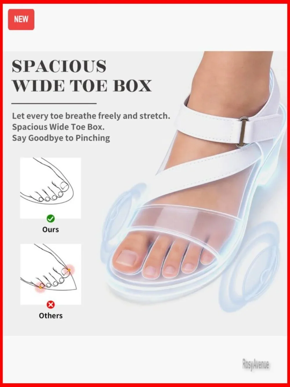 Leather Wedge Sandals with Arch Support Adjustable Strap 2-Inch Platform